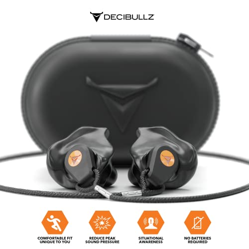 Decibullz Percussive Moldable Earplugs for Gun Range Hearing Protection, Hunting Earplugs for Shooters, Reusable Shootin
