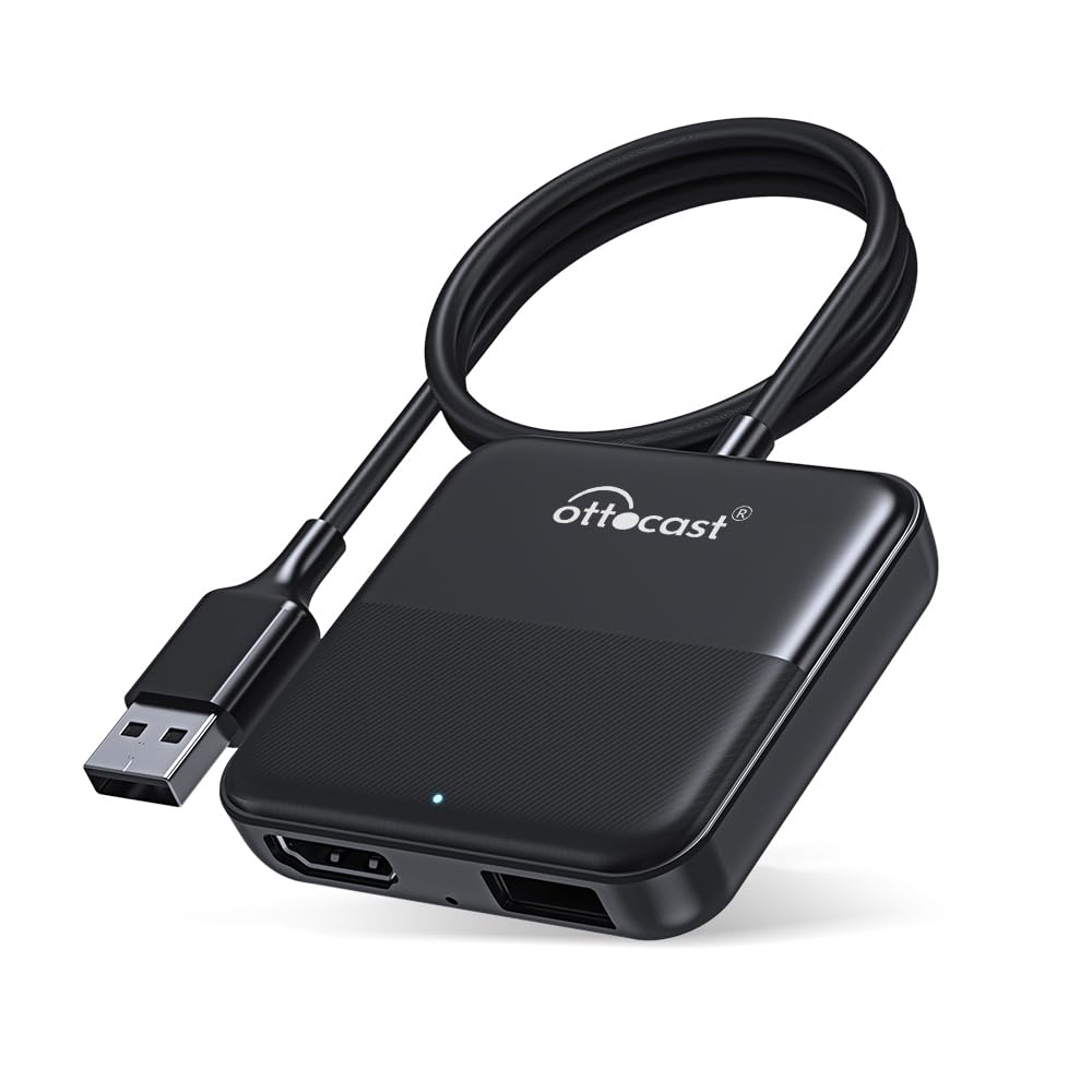OTTOCAST Car TV Mate - Stable Fast & No Latency HDMI to USB Converter for Car - Compatible with SetTop Box, Switch, etc
