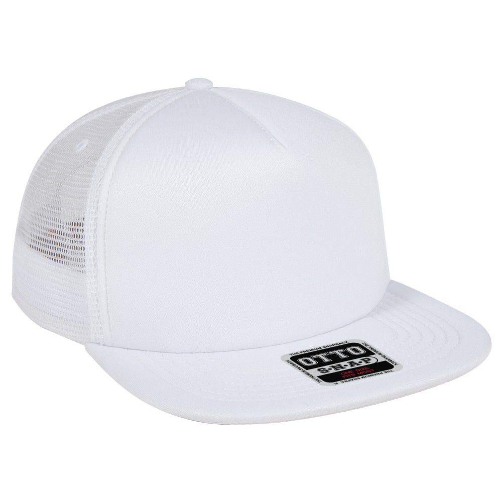 OTTO Foam Front Flat Visor 5 Panel Snapback Hat for Men Summer Baseball Cap Mesh Back