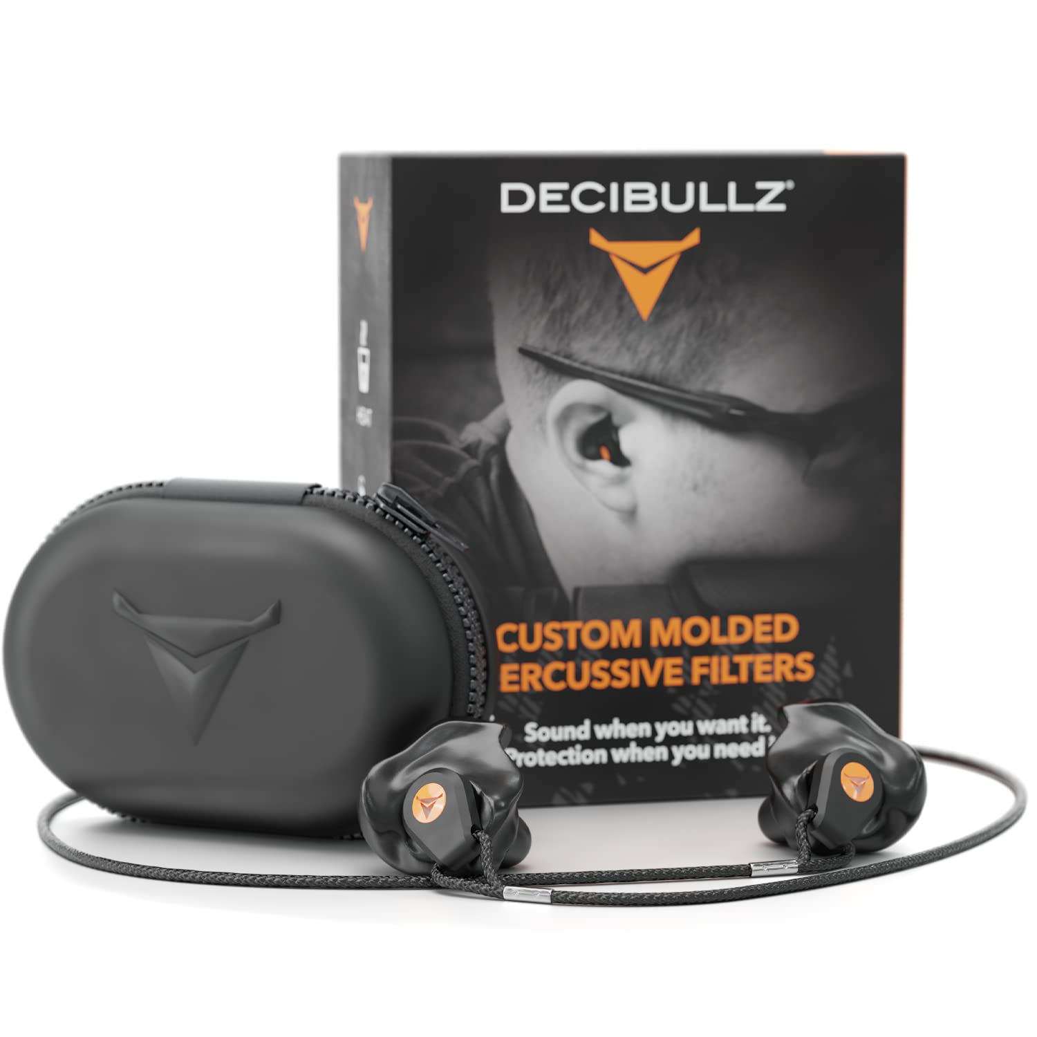 Decibullz Percussive Moldable Earplugs for Gun Range Hearing Protection, Hunting Earplugs for Shooters, Reusable Shootin